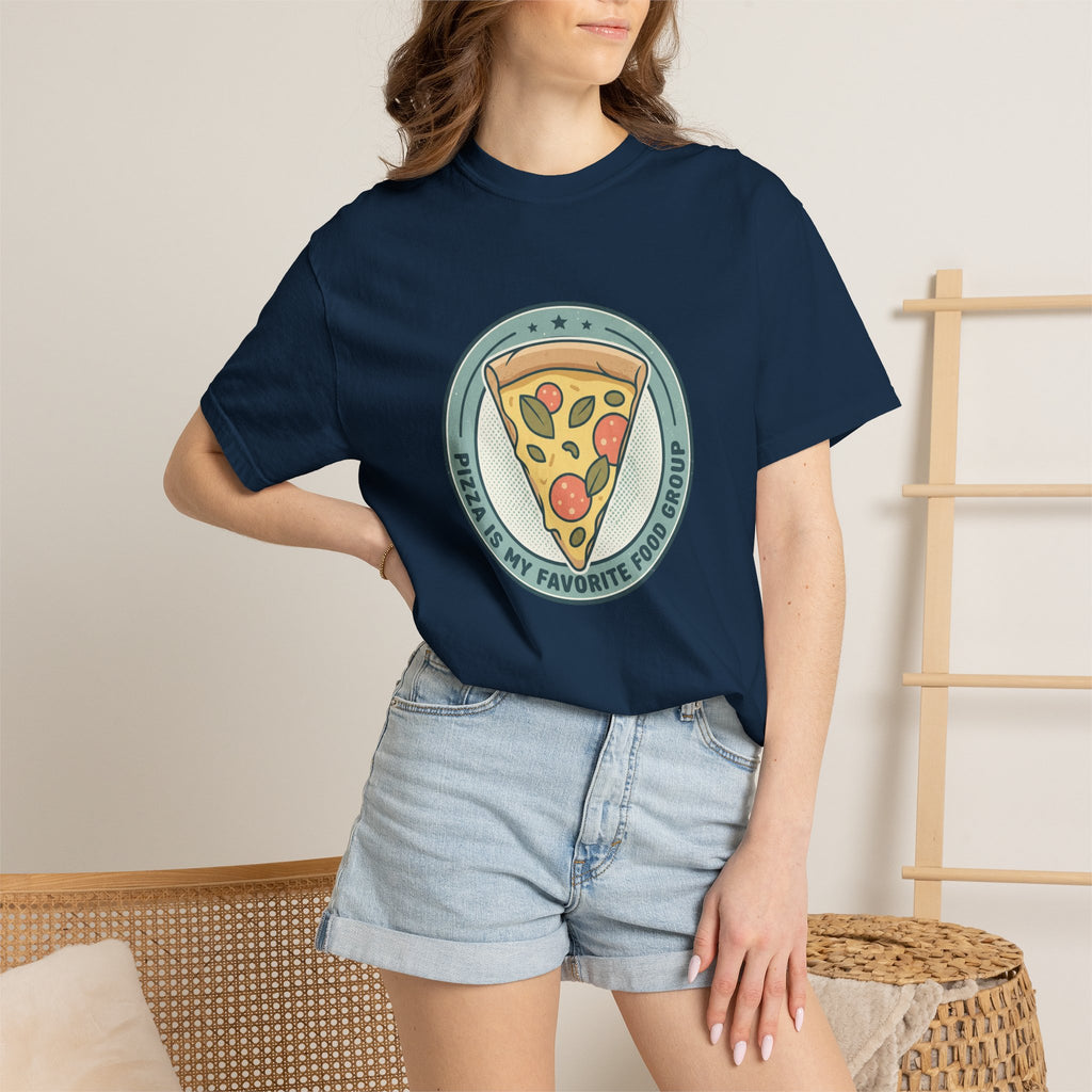 Adult Unisex T‑Shirt — “Pizza is my Favorite Food Group”