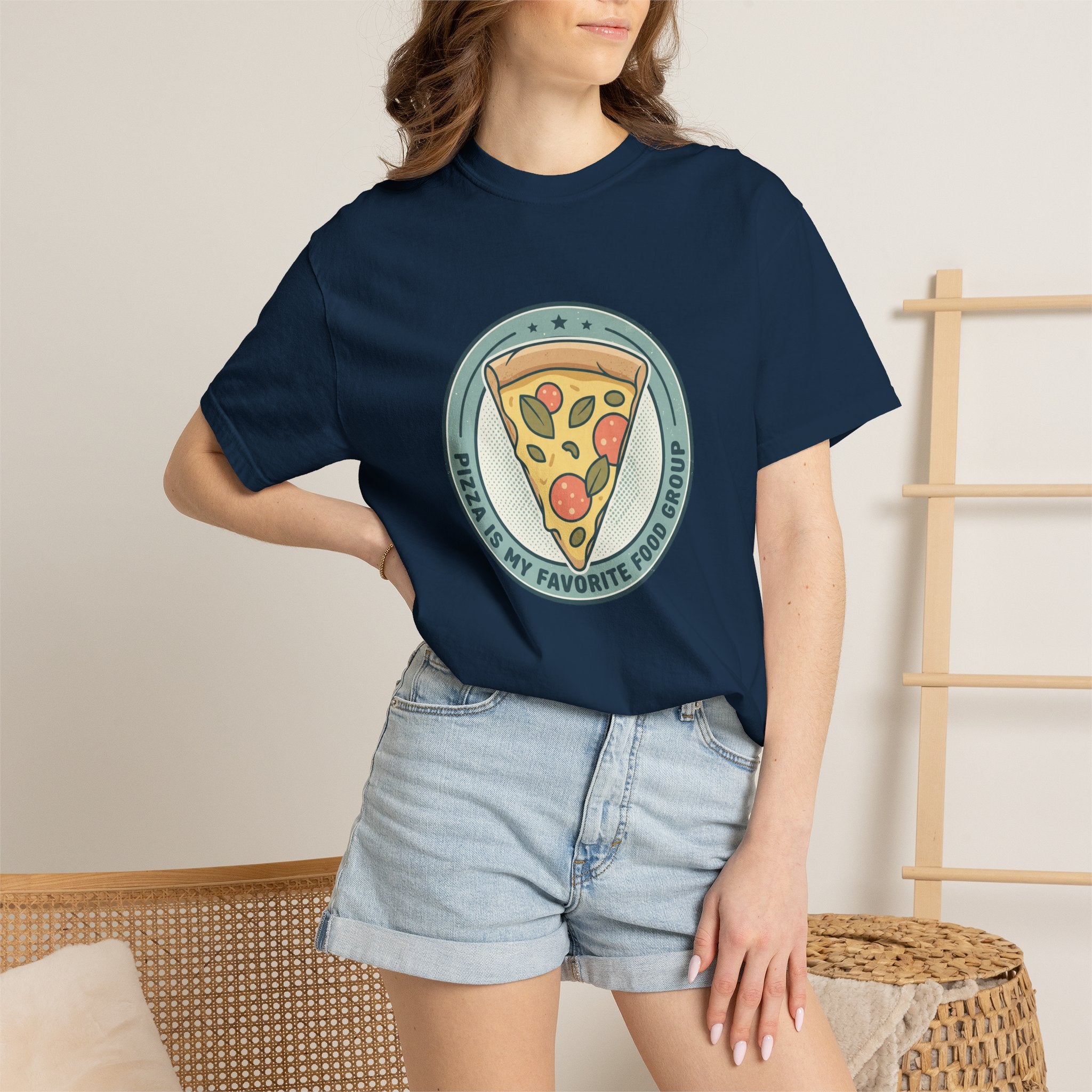 Adult Unisex T‑Shirt — “Pizza is my Favorite Food Group”