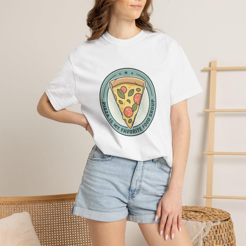 Adult Unisex T‑Shirt — “Pizza is my Favorite Food Group”