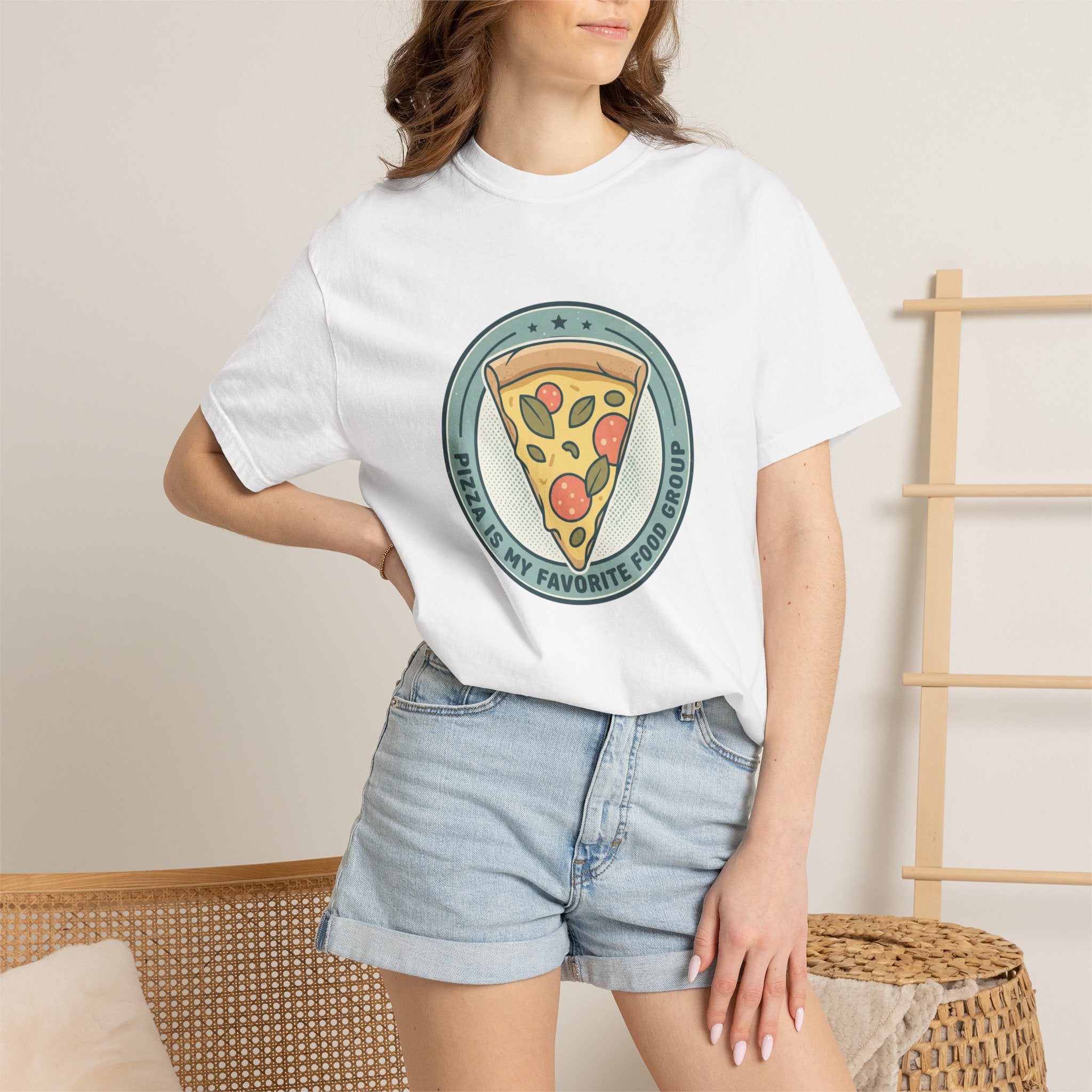 Adult Unisex T‑Shirt — “Pizza is my Favorite Food Group”
