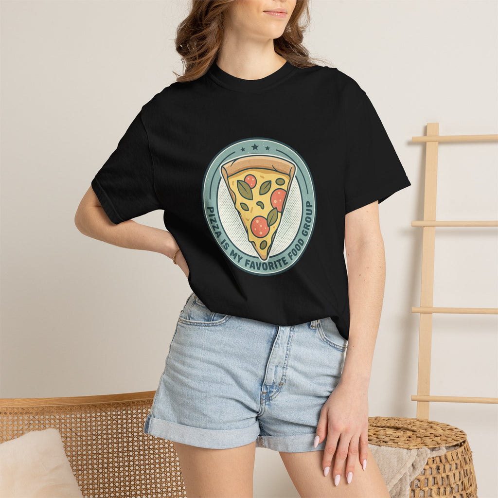 Adult Unisex T‑Shirt — “Pizza is my Favorite Food Group”