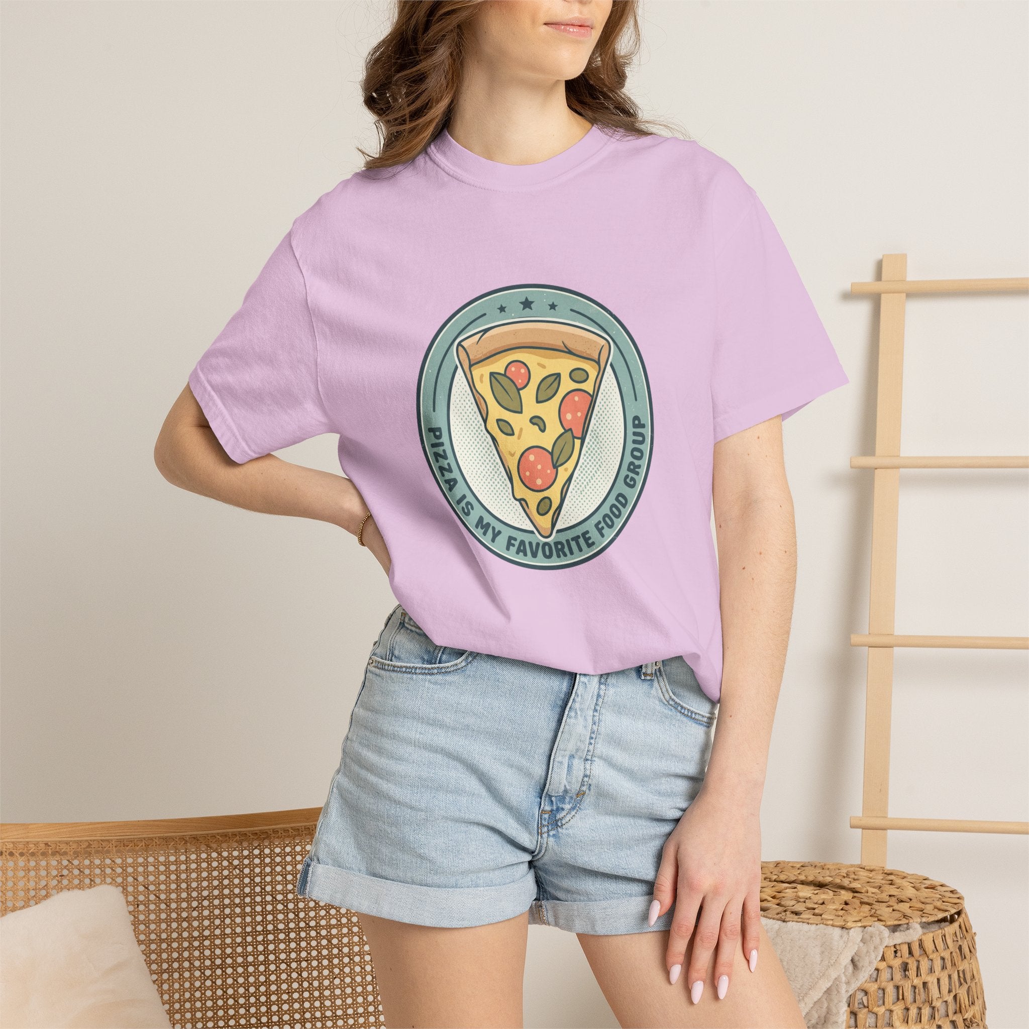 Adult Unisex T‑Shirt — “Pizza is my Favorite Food Group”