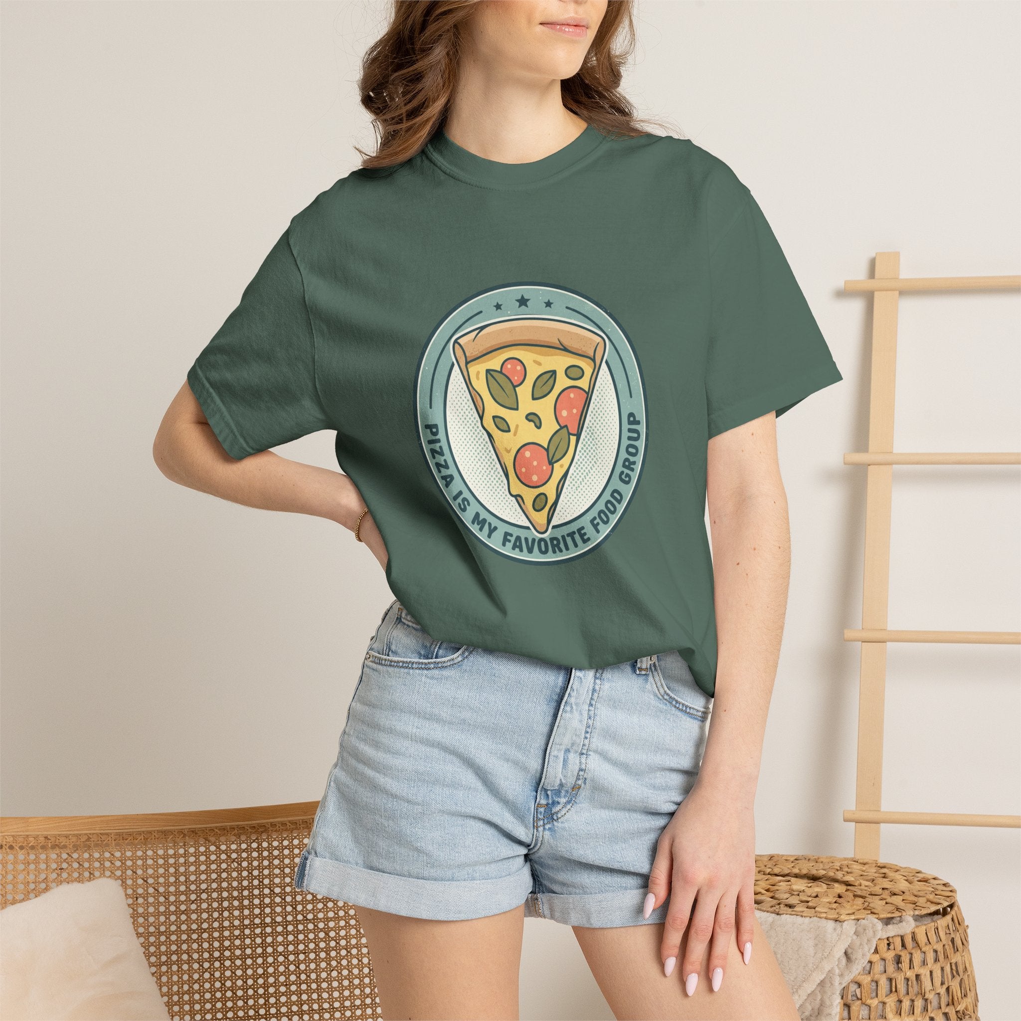 Adult Unisex T‑Shirt — “Pizza is my Favorite Food Group”